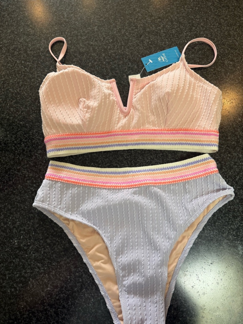 Pink & Lavender Two-Piece Bikini Set